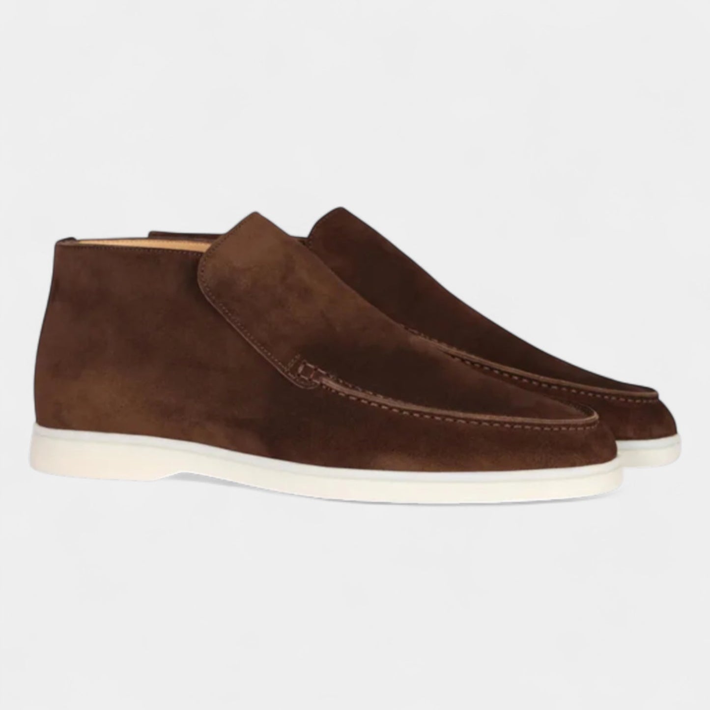 Norrskenberg™ | Herr Mocka Loafers med Högt Skaft | Klassisk Design &amp; Vardagskomfort