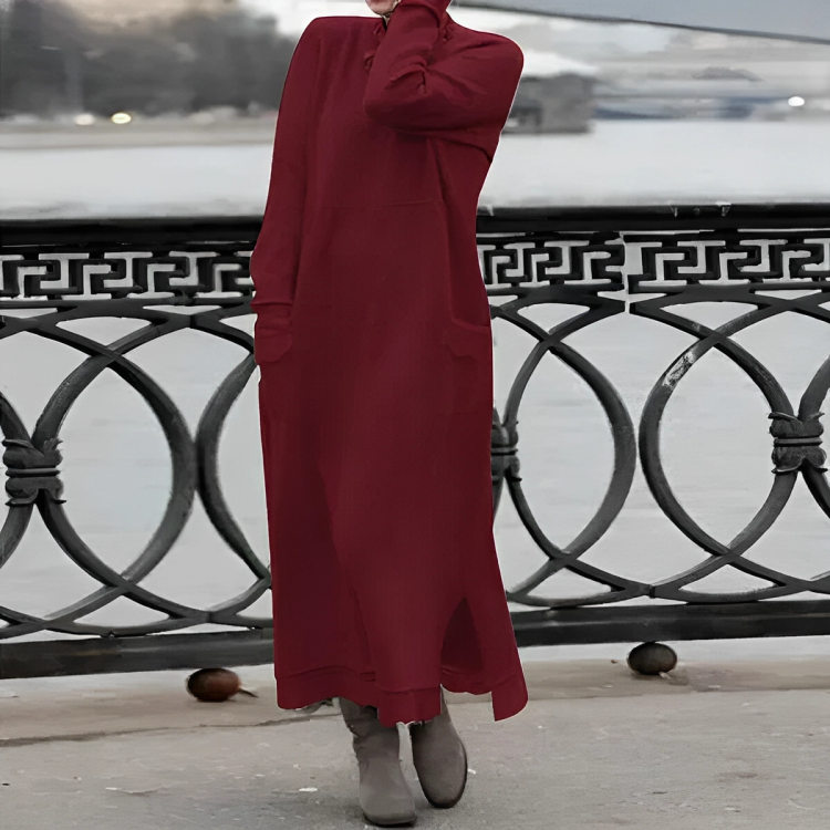 Virella Dame Strikkekjole – Afslappet og Stilfuld Elegance