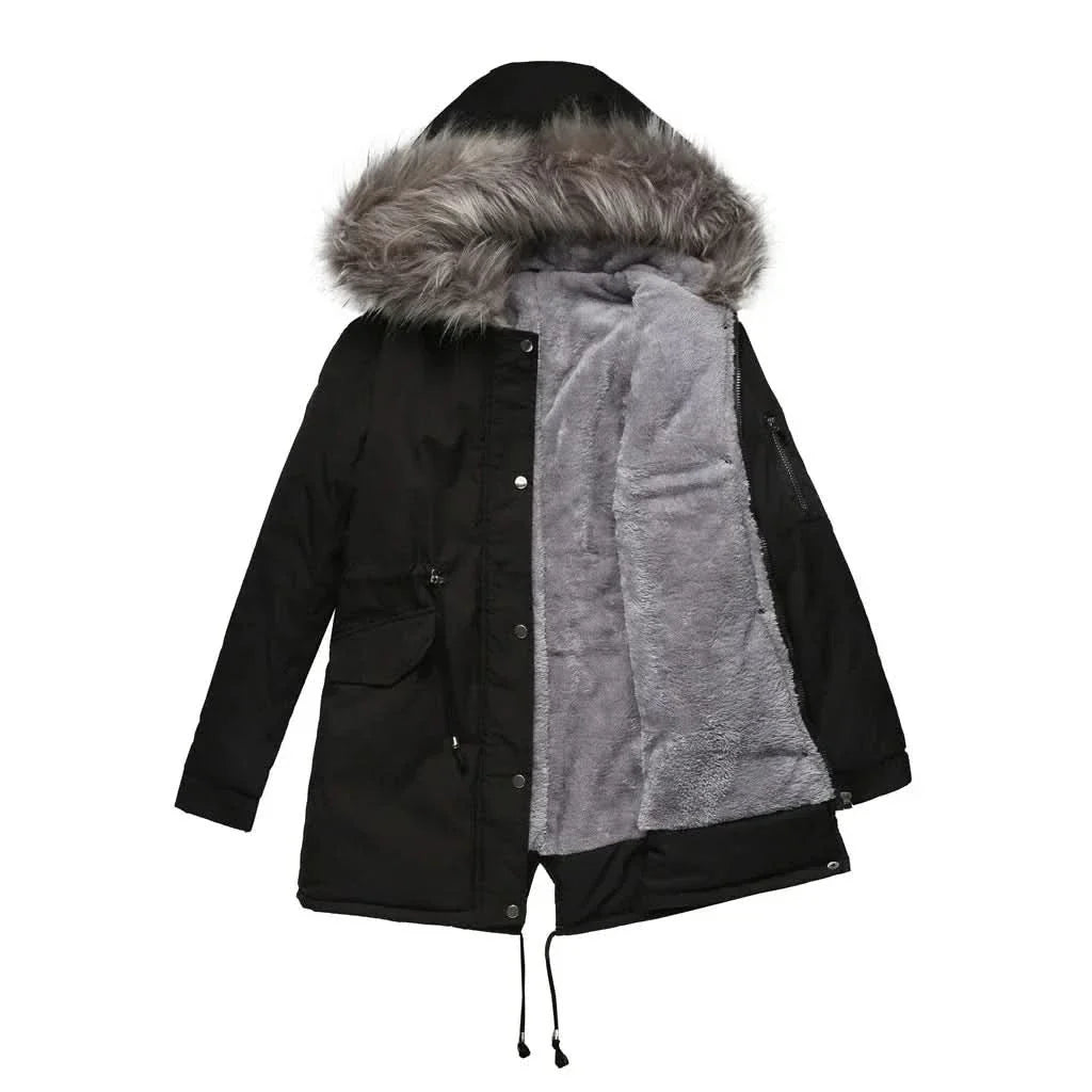 Dam Parkas Jacket Windproof & Water-Repellent – Adjustable Fit with Detachable Faux Fur Hood