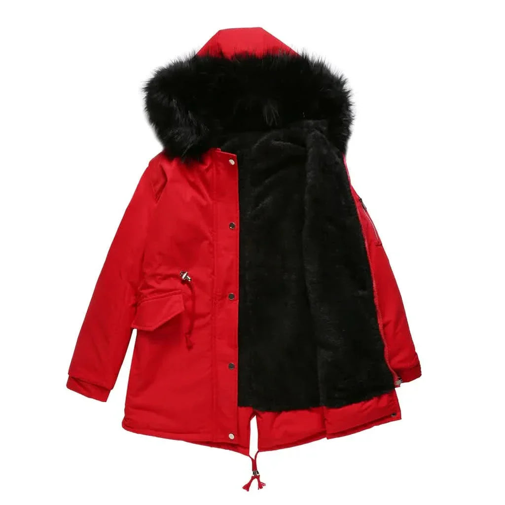 Dam Parkas Jacket Windproof & Water-Repellent – Adjustable Fit with Detachable Faux Fur Hood