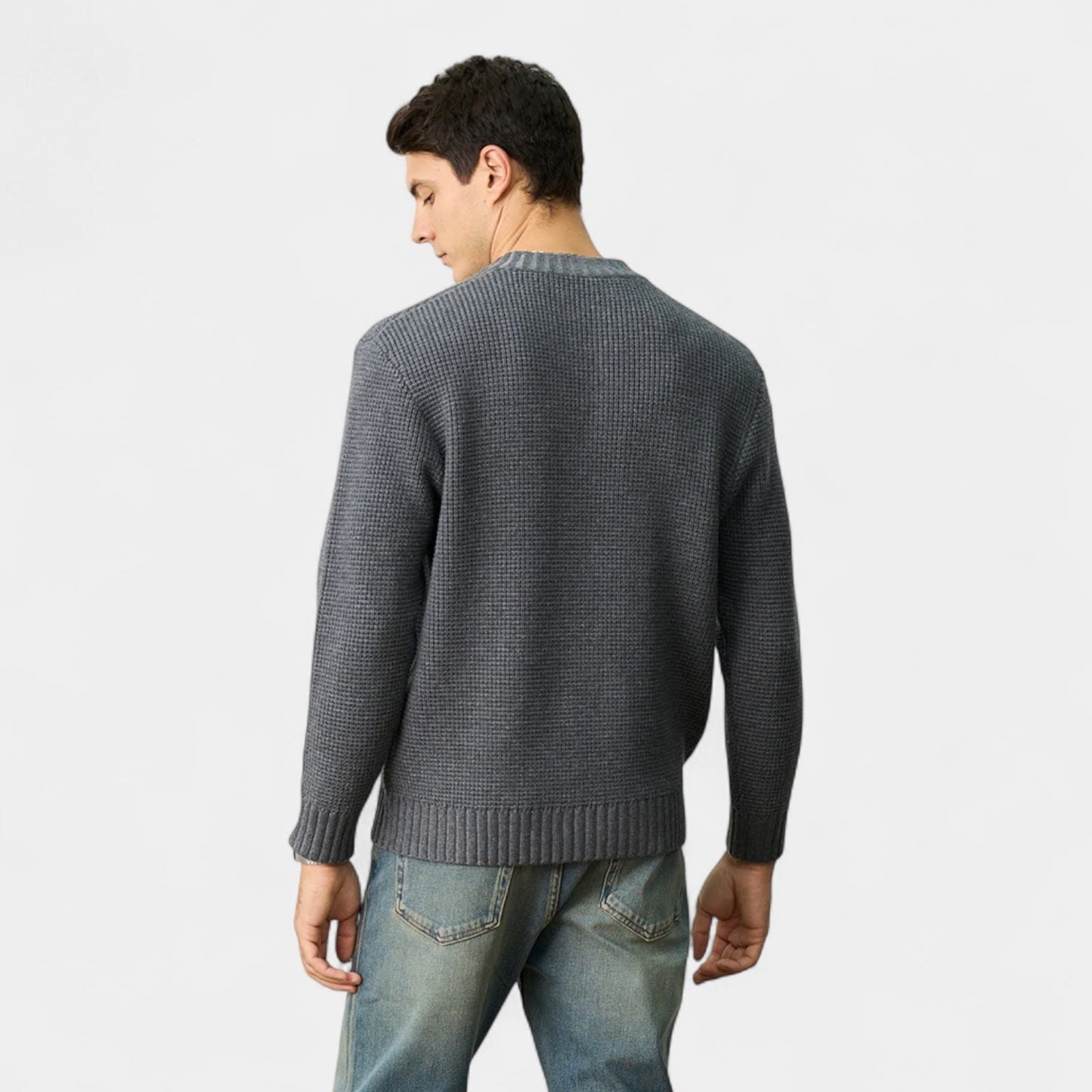 Torbjörn | Men's Henley Sweater in Merino Wool – Long-Sleeved Knitted Pullover