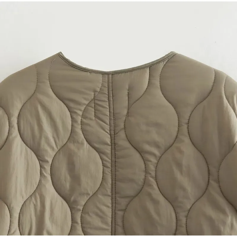 Moa Dam Puffer Jacket – Round Neck Buttoned Outer Jacket