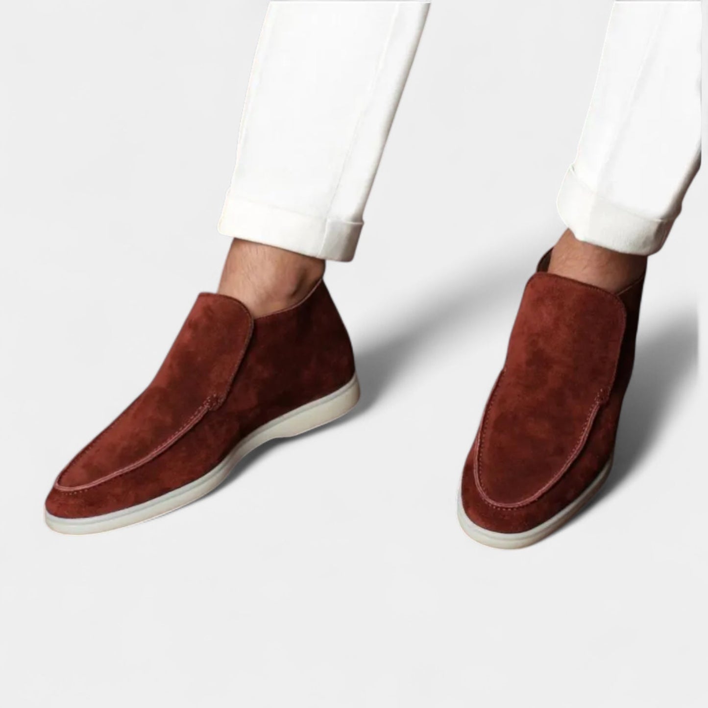 Norrskenberg™ | Herr Mocka Loafers med Högt Skaft | Klassisk Design &amp; Vardagskomfort