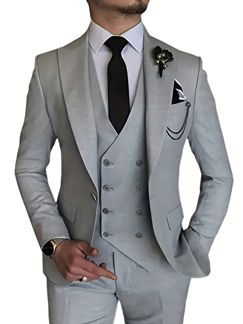 Alvar™ | 3-piece Men's Suit in Polyester for Elegance & Comfort