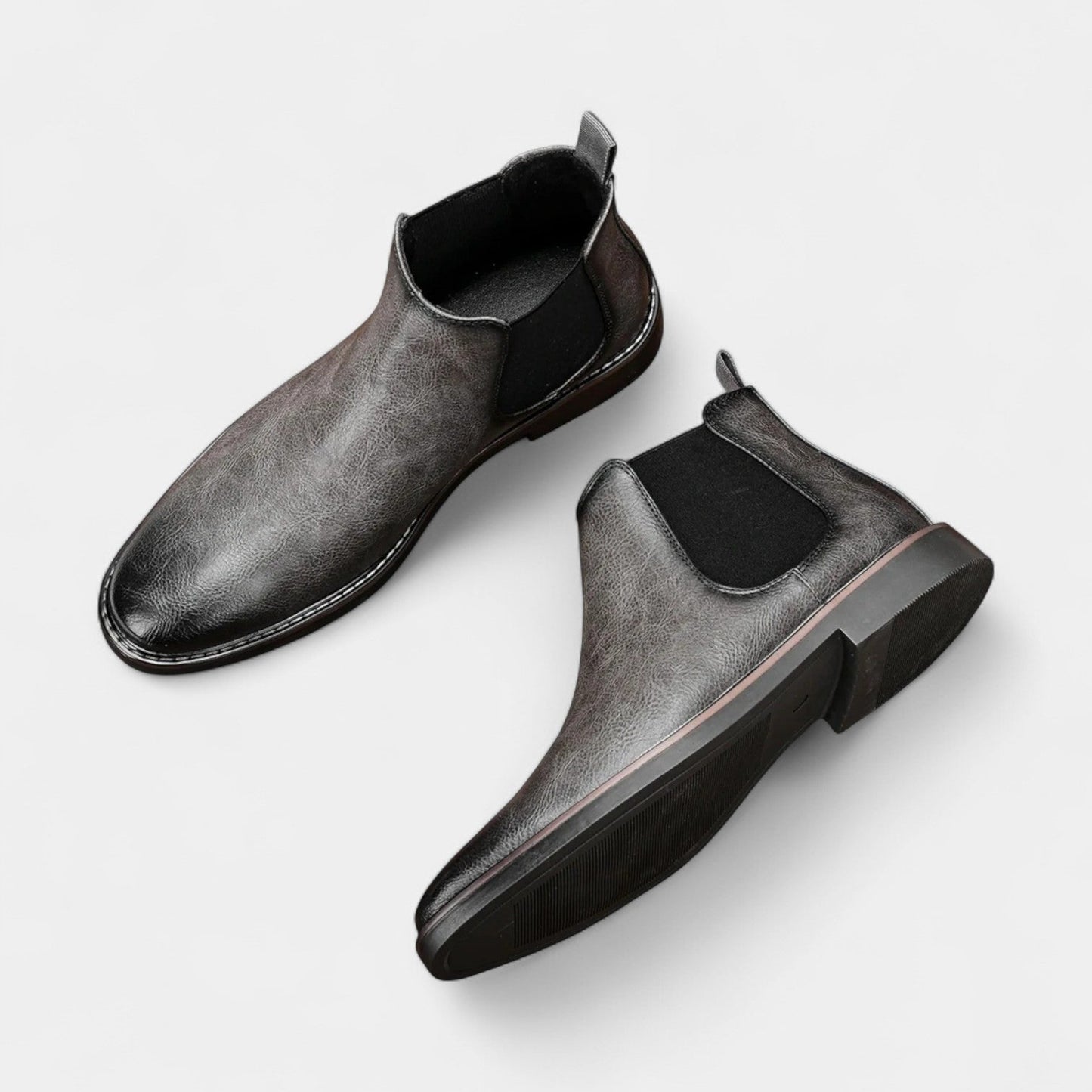 Norrskenberg™ | Herr Höga Chelsea Läderboots | Klassisk Design &amp; Året-Runt Komfort