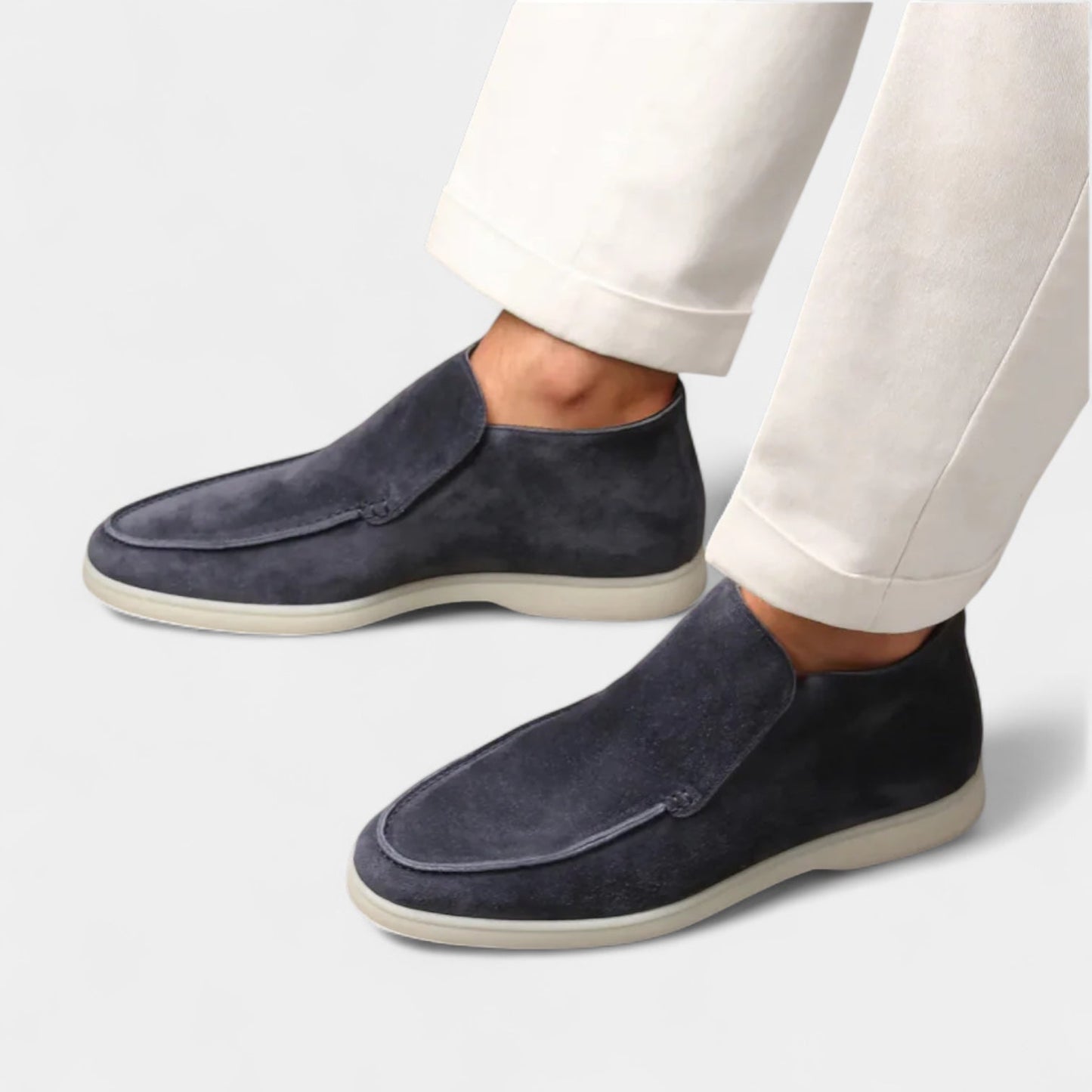 Norrskenberg™ | Herr Mocka Loafers med Högt Skaft | Klassisk Design &amp; Vardagskomfort