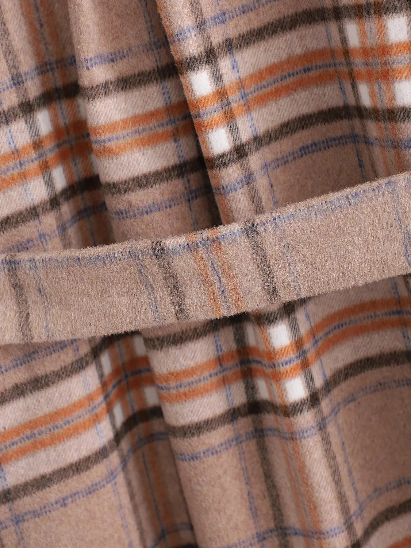 Avielle Long Checked Coat – Stylish Oversized Fit for Autumn