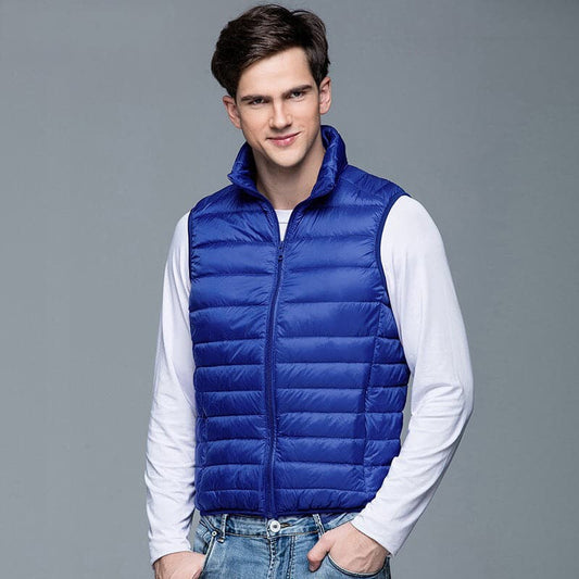 Mr. Puffer Vest – Quilted Design with Stand Collar and Light Padding