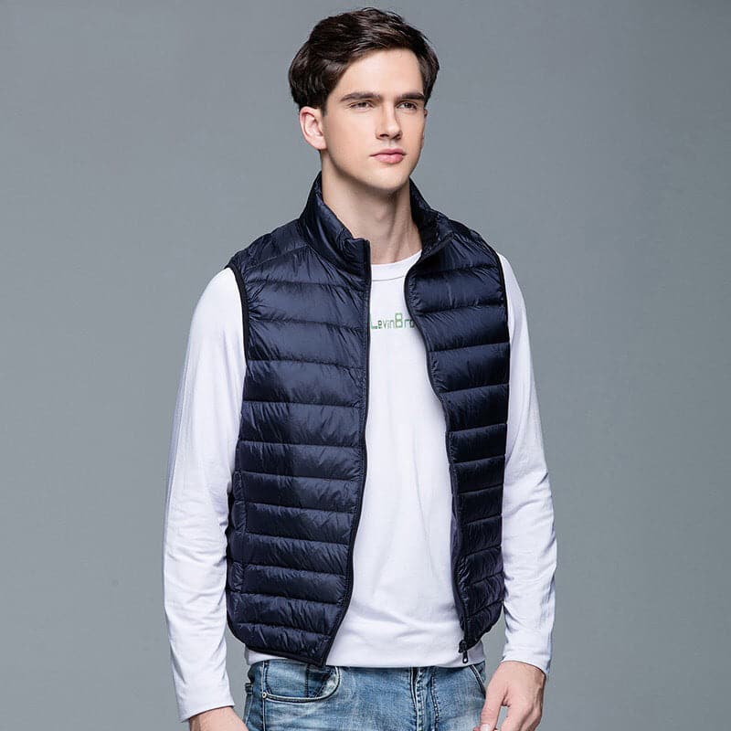Mr. Puffer Vest – Quilted Design with Stand Collar and Light Padding