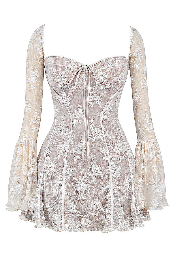 Vivienne | Vintage korsetkjole i cremefarvet blonder