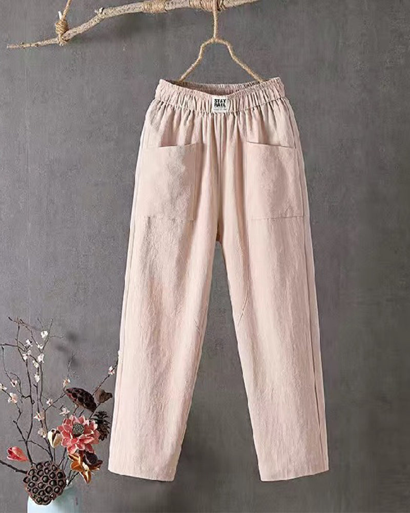 LINA | Airy Everyday Pants in Cotton Blend