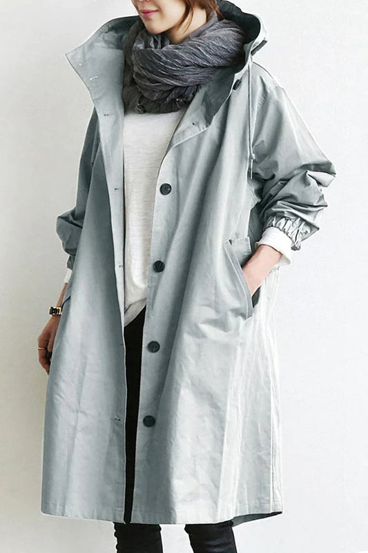 Saga | Overdimensioneret trenchcoat med hætte og lommer
