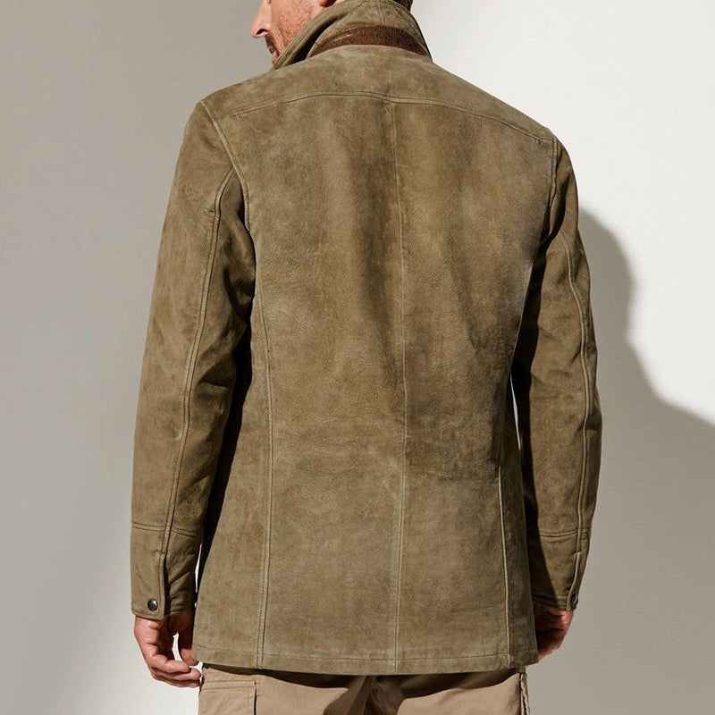 Jhonny | Vintage leather-like coat with structured fit