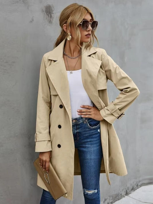 Ellen | Classic trench coat with double-breasted button front
