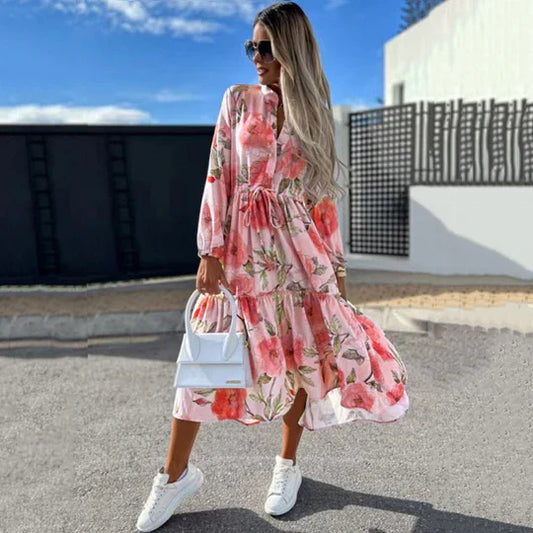 Élodie | Midi Dress in Floral Elegance