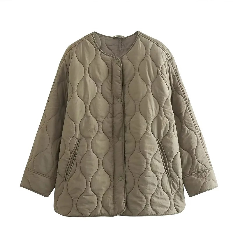 Moa Dam Puffer Jacket – Round Neck Buttoned Outer Jacket