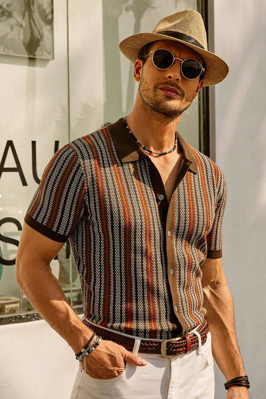 Alvér | Men's Shirt with Retro Stripe and Slim Fit