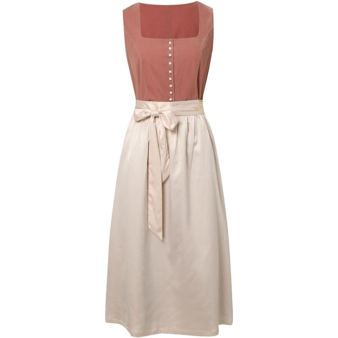 ALMA™ | Traditional Midi Dress with Square Neckline