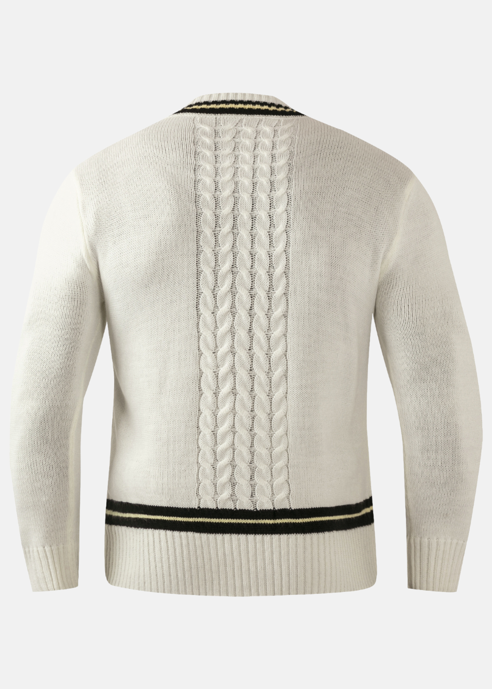 Ivar Beige Stickad Tröja med Medium Stretch för Män – Perfekt för Höst & Vinter