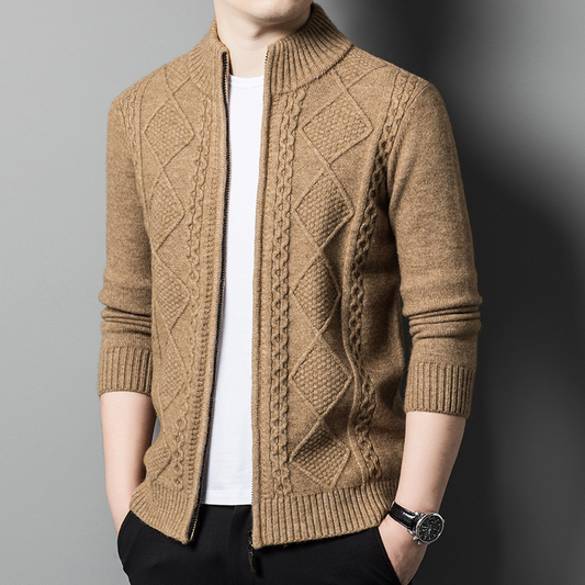 Tryggve Zip-Up Cardigan – Men’s Cozy Knit Sweater