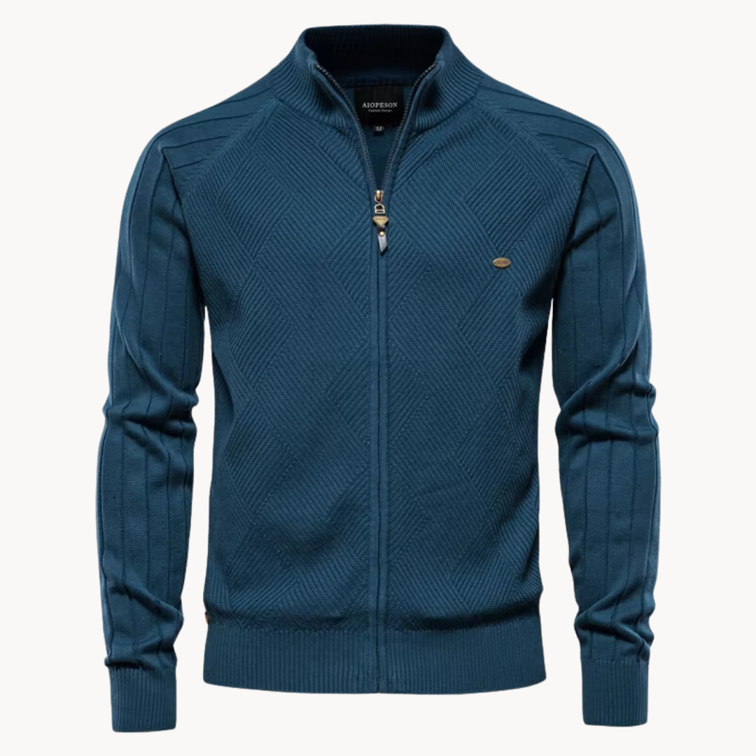 Folke – Casual Slim Fit Jacket in Knitted Wool Blend