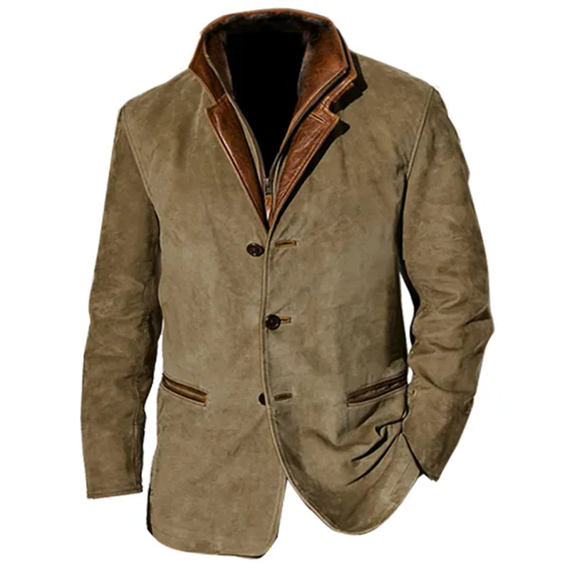Jhonny | Vintage leather-like coat with structured fit