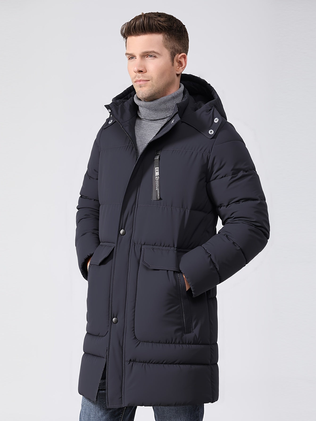 Emrik | Heavy Winter Jacket with Hood and Warming Lining for Men
