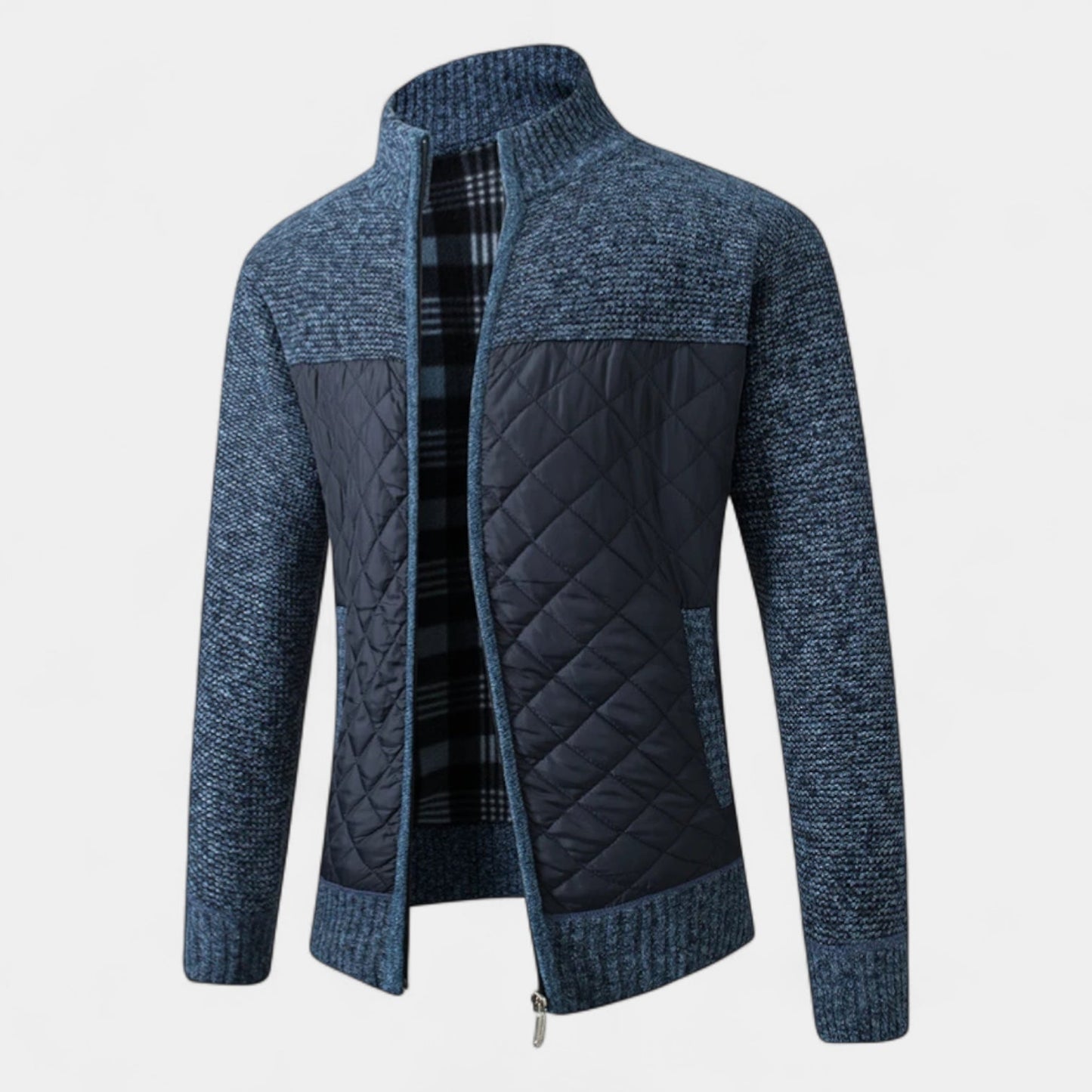 Aurel Quilted Men's Jacket – Knitted Cardigan Look
