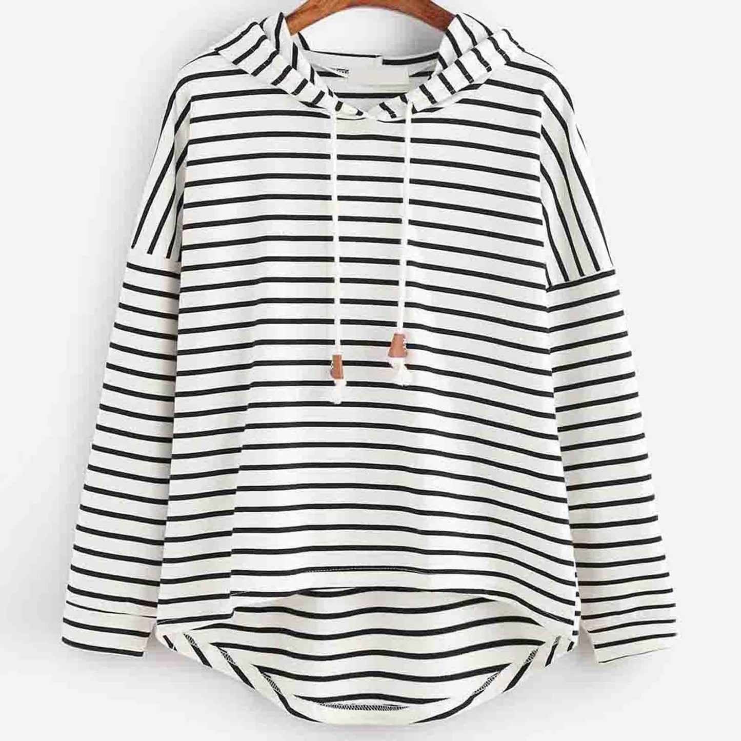Wilmira Striped Cotton Hoodie – Trendy & Comfortable Women's Sweater