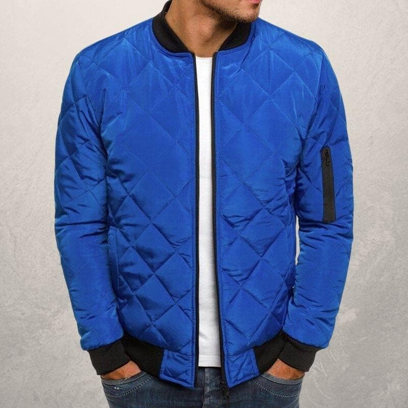 Adrianus – Casual Quilted Bomber Jacket in Regular Fit with Ribbed Collar and Cuffs