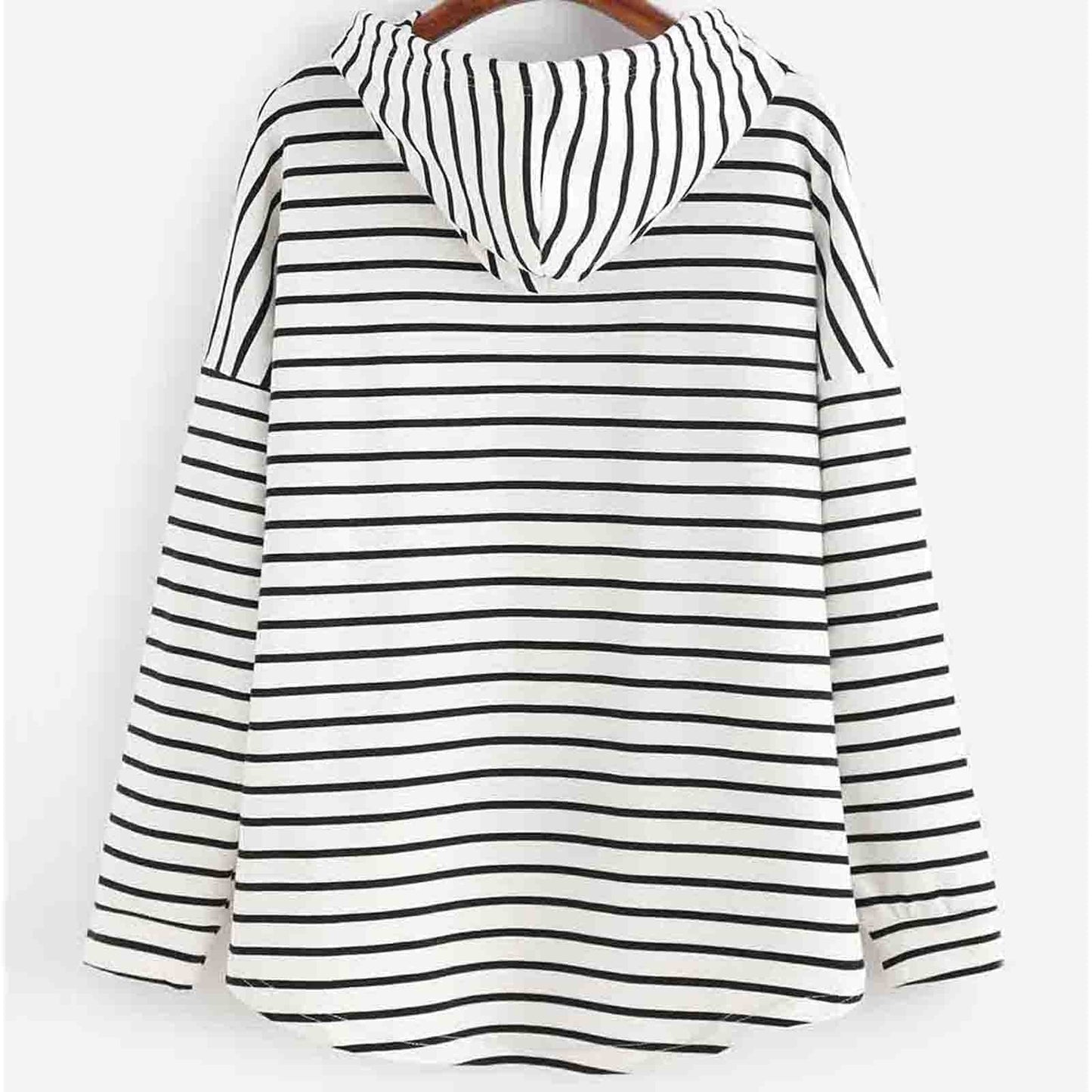 Wilmira Striped Cotton Hoodie – Trendy & Comfortable Women's Sweater