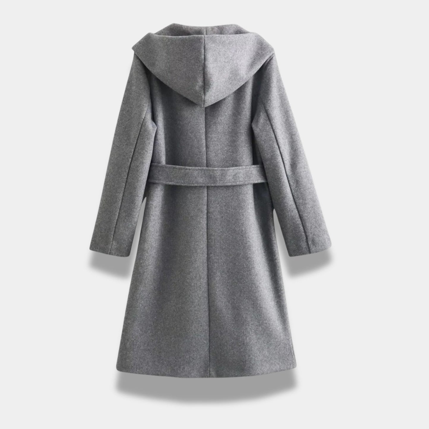 Carina | Women's Long Winter Coat with Belt and Hood