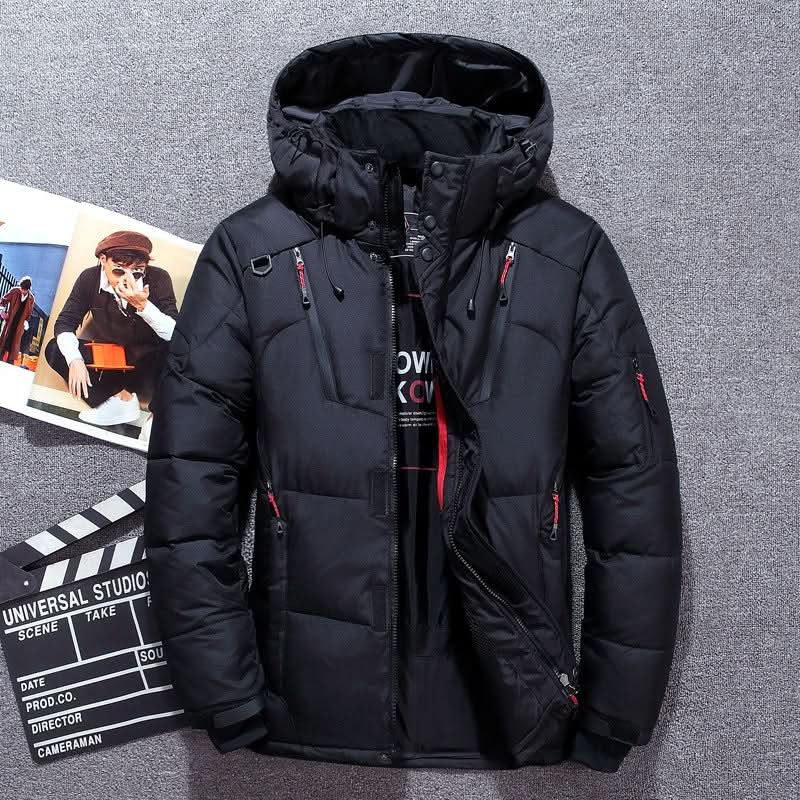 Puffer jacket for men – insulated, padded with hood and pockets