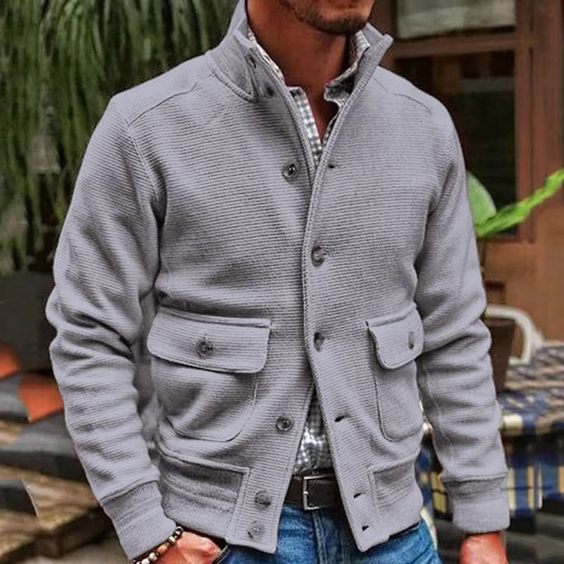 Men's jacket with tailored fit and stand-up collar – Stylish design for everyday use