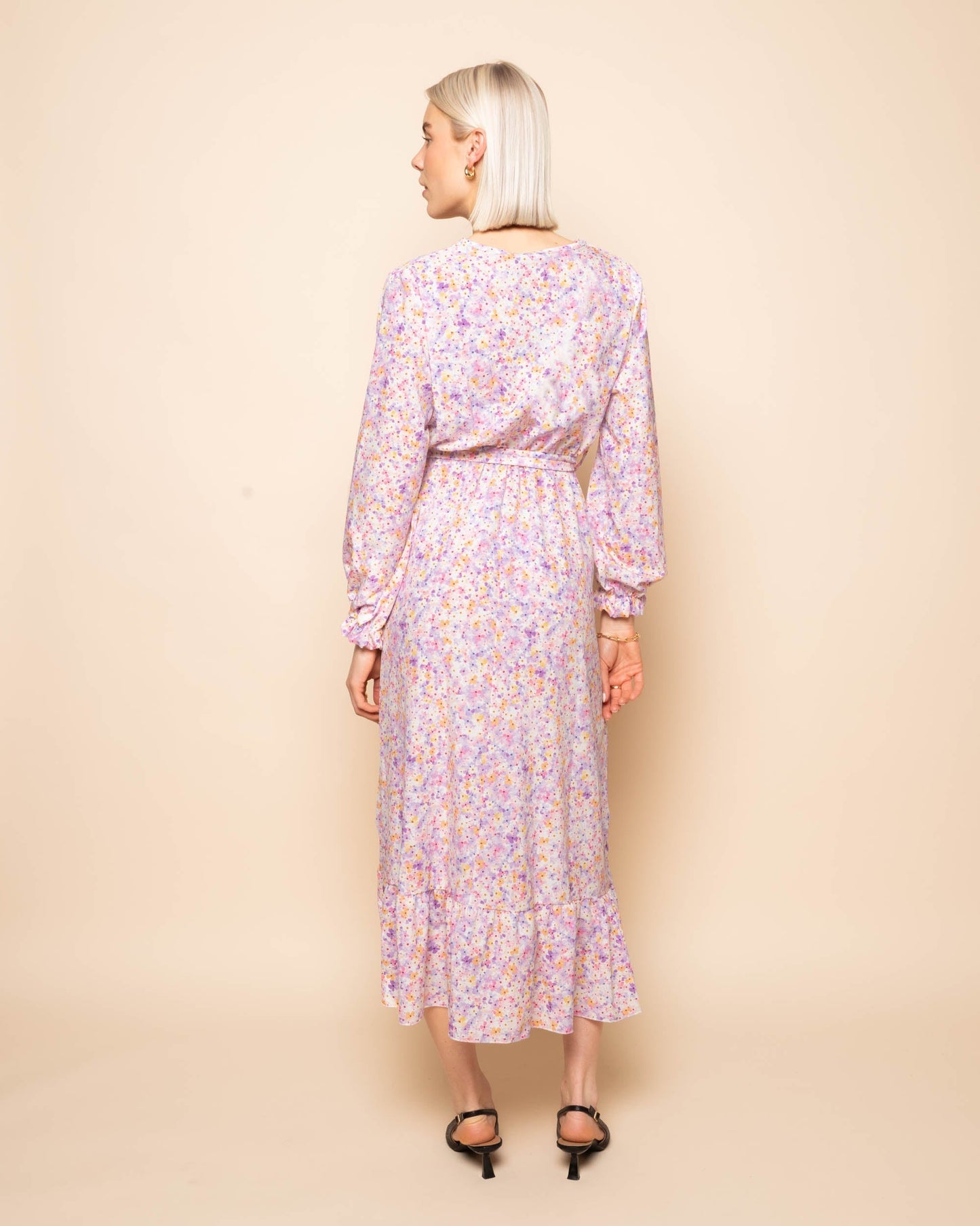 Rosalie Bloom | Romantic Dress with Floral Pattern and Elegant Waist Belt