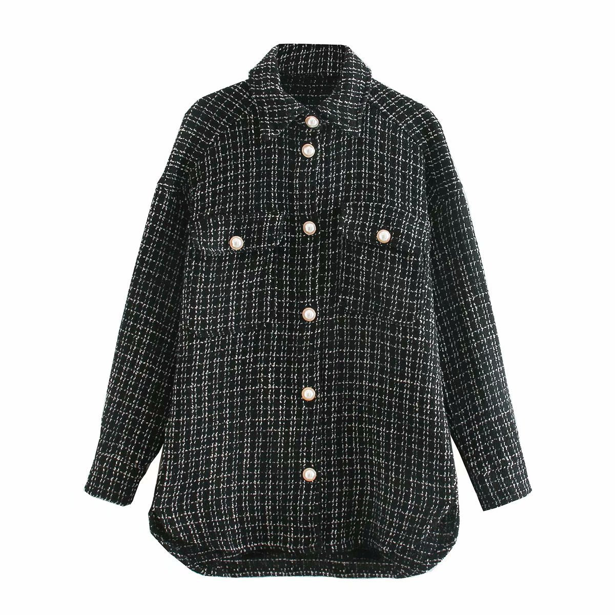 Célestea Chic Kappa with Pearl Buttons – Stylish Women's Outerwear