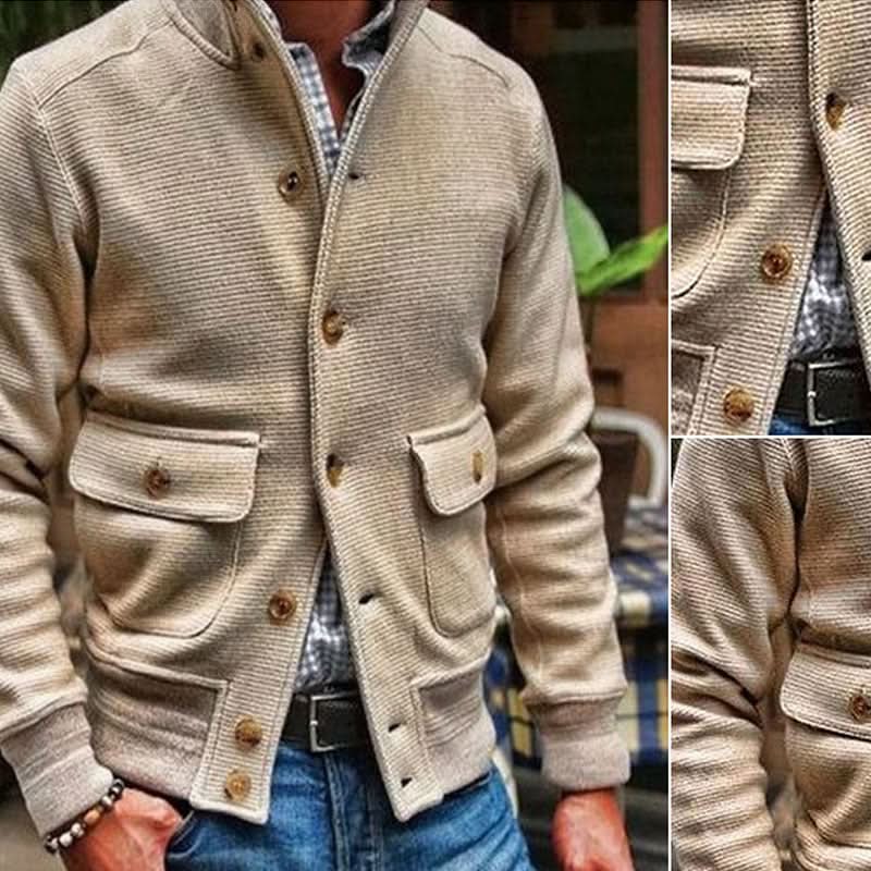 Men's jacket with tailored fit and stand-up collar – Stylish design for everyday use