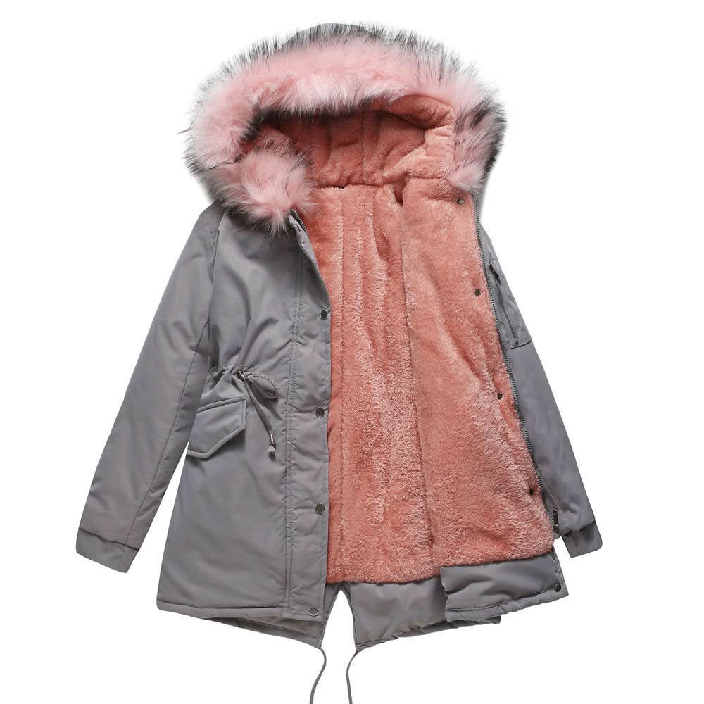 Dam Parkas Jacket Windproof & Water-Repellent – Adjustable Fit with Detachable Faux Fur Hood