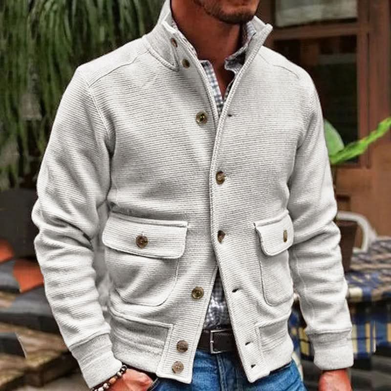 Men's jacket with tailored fit and stand-up collar – Stylish design for everyday use