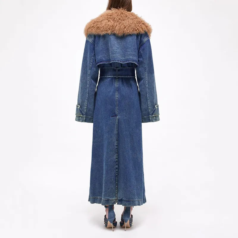 Dioraé Trendy Jeans Trenchcoat – Stilfuldt dameovertøj i denim