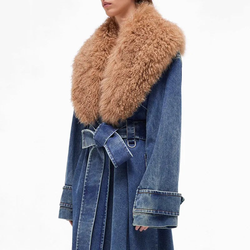 Dioraé Trendy Jeans Trenchcoat – Stilfuldt dameovertøj i denim