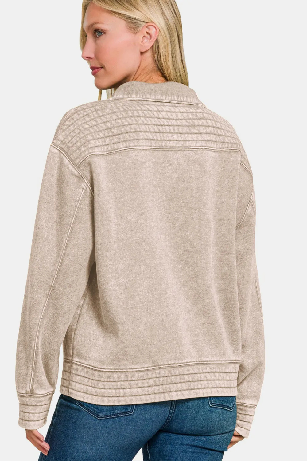 Étoile langærmet sweatshirt med polokrave – Stilfuldt lag-på-lag-stykke