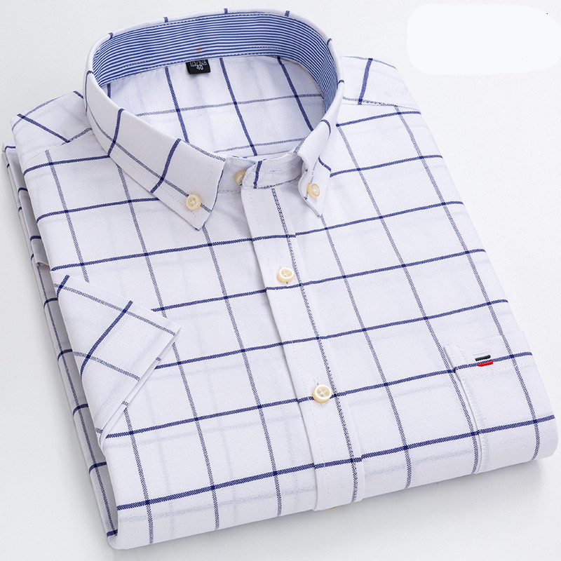 LEO | Short-sleeved Men's Shirt in Classic Checked Cotton Fabric