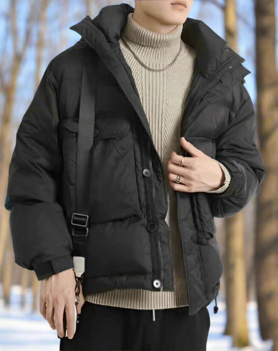 Quilted Puffer Jacket Men – Padded Design with Button & Zipper