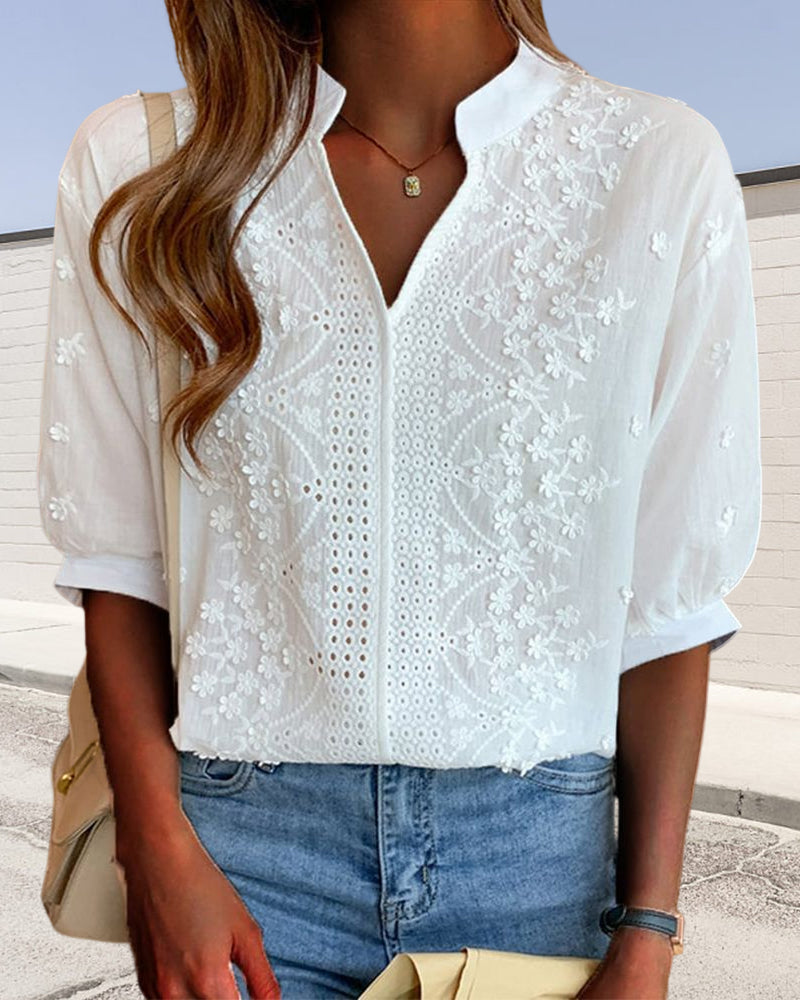 Mirella | Vintageinspirerad Blus med Puffärmar