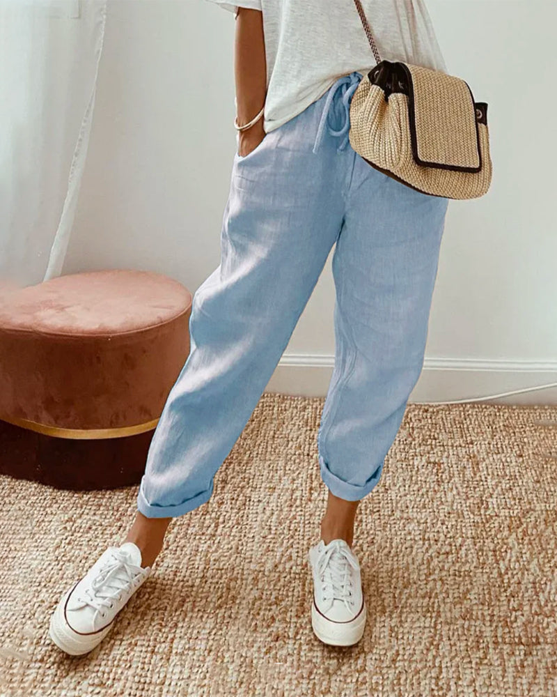 Eléna™ | Relaxed and Elegant Women's Linen Pants