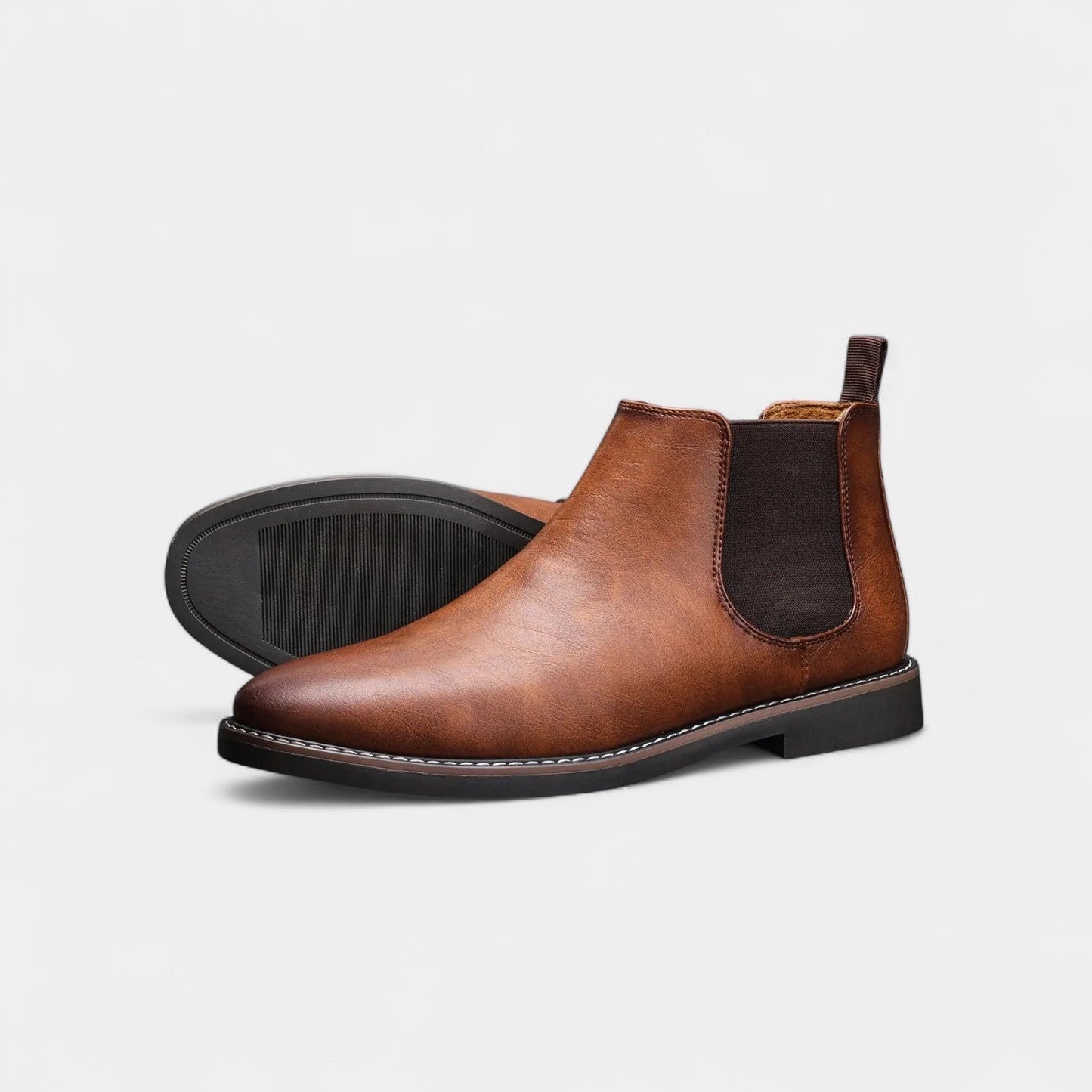 Norrskenberg™ | Herr Höga Chelsea Läderboots | Klassisk Design &amp; Året-Runt Komfort