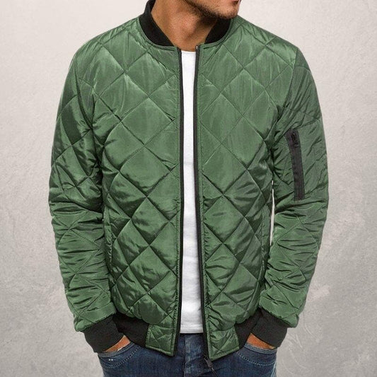 Adrianus – Casual Quilted Bomber Jacket in Regular Fit with Ribbed Collar and Cuffs