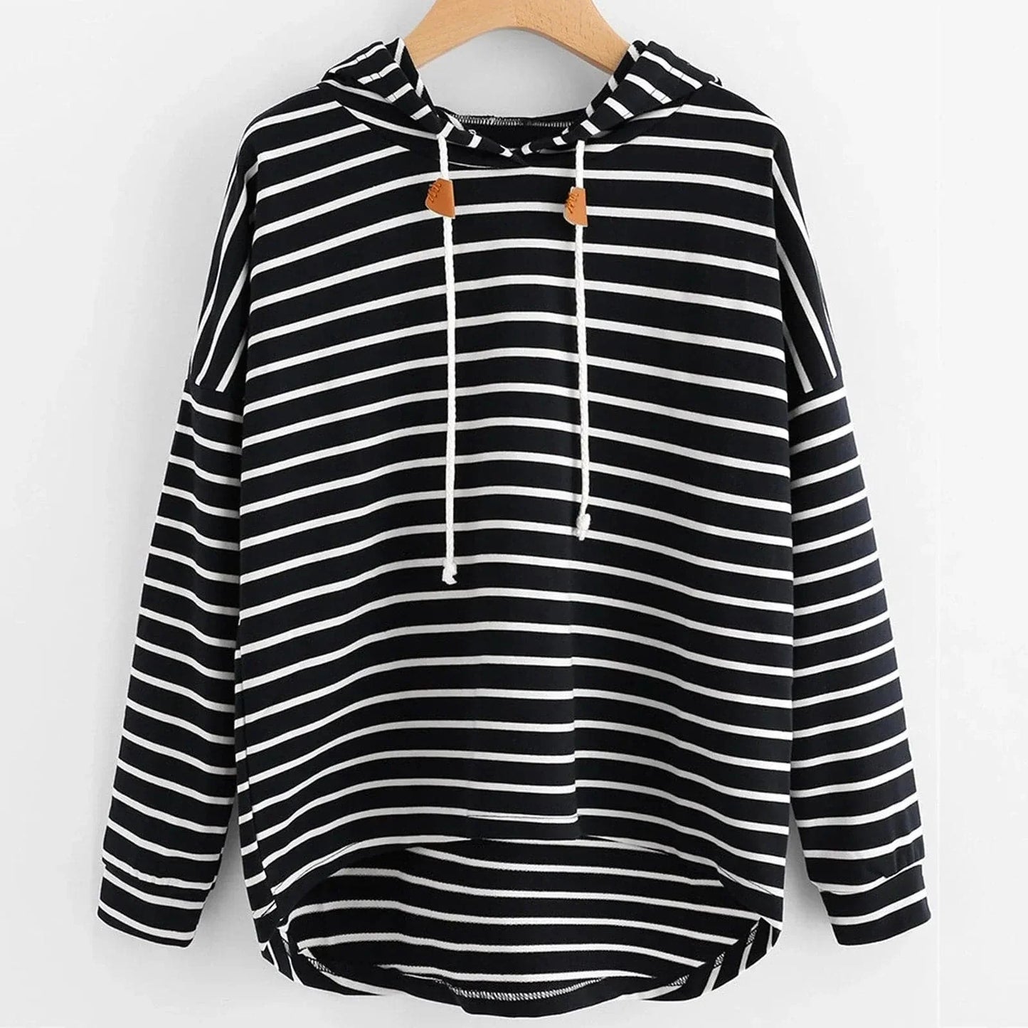 Wilmira Striped Cotton Hoodie – Trendy & Comfortable Women's Sweater