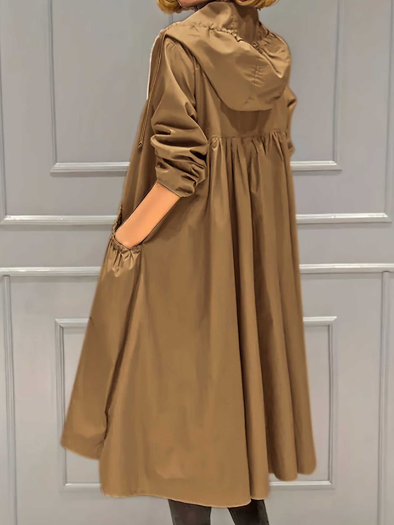 MIRELA™ | Oversized Hoodie Jacket in Beige for Women
